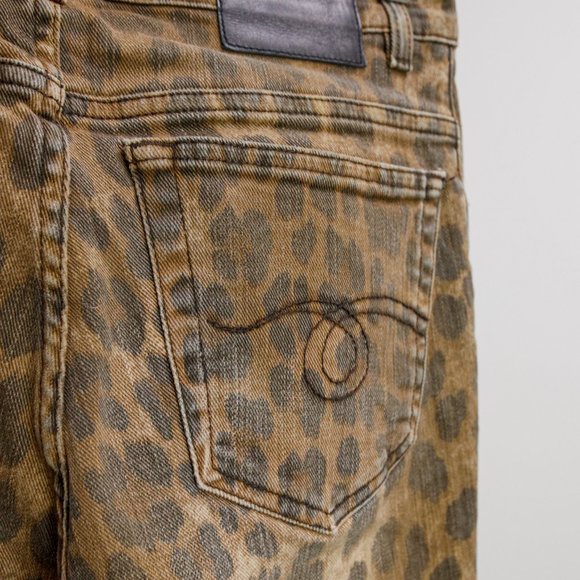 R13 PF/19 Leopard Print High-Rise Skinny Jeans - Picture 9 of 14
